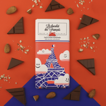 Le Chocolat des Francais - Tour eiffel nuage/ 80g, piim 41% mandlitega - Image 2