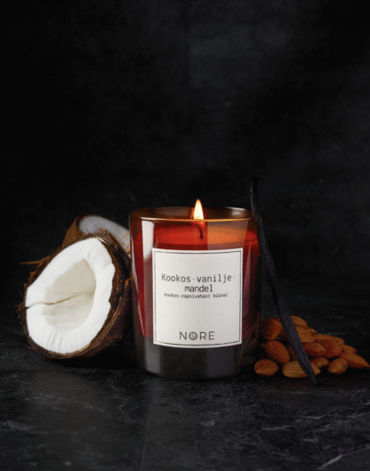 Nore küünal – Kookos-vanilje-mandel 220g