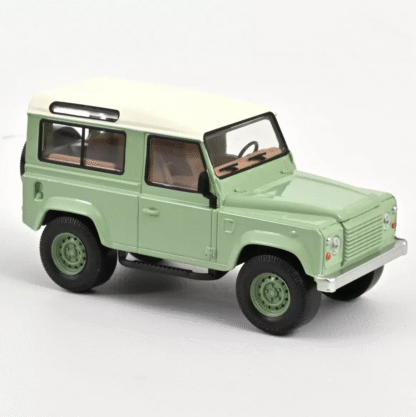 NOREV mudelauto, Land Rover Defender 1995 Green/White (Brown Interior) Jet-car 1:43 - Image 4
