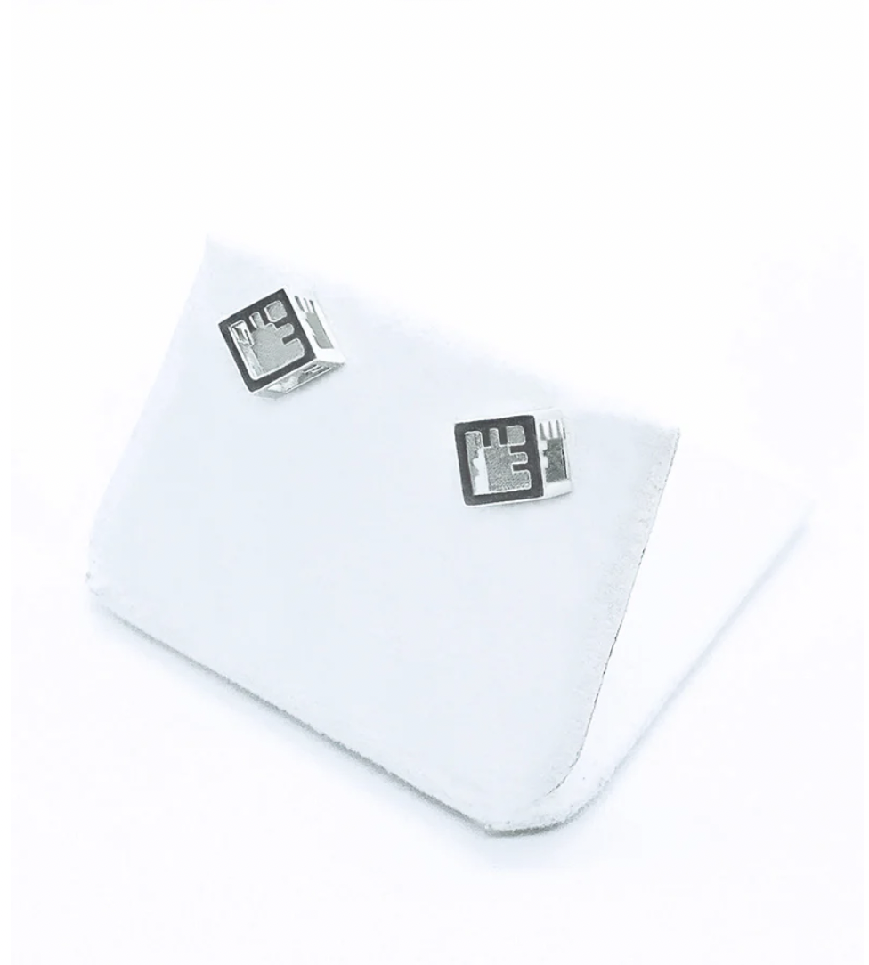 KiRiVOO hõbe kõrvarõngad, 3D CUBE - Image 3