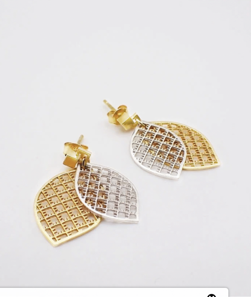 KiRiVOO hõbe/kuld kõrvarõngad, LEAVES - Image 3