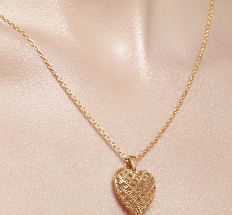 KiRiVOO kullatud kaelakee ripats, 3D GOOD HEART