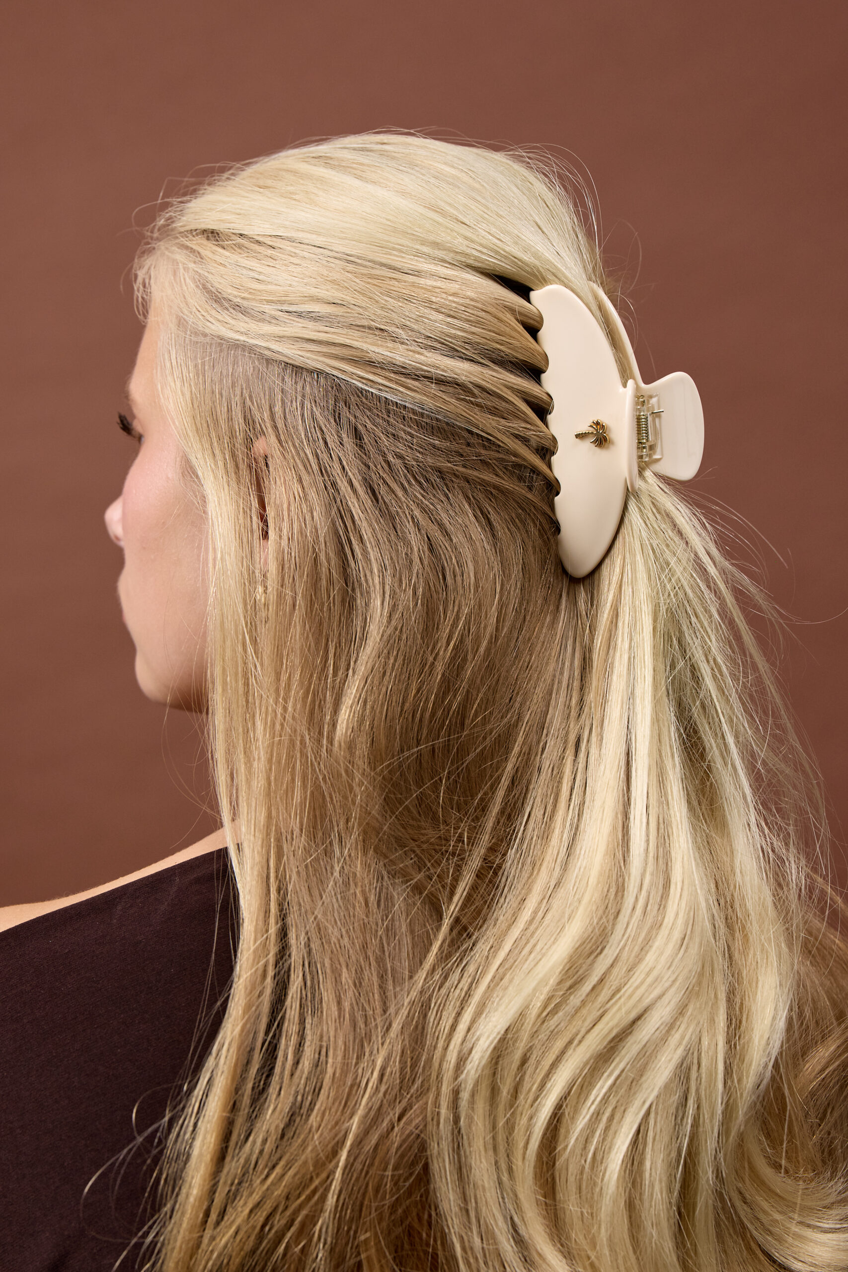 Fan Palm juukseklamber, Ivory - Image 2