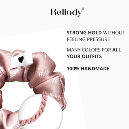 Bellody siidist roosa scrunchie, 1tk - Image 3