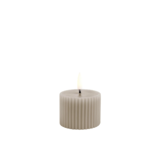 Uyuni Lighting - LED küünlad, Grooved Pillar H4,5cm, Sandstone