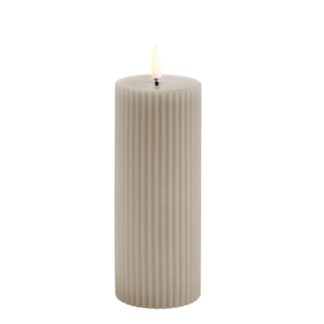 Uyuni Lighting - LED küünlad, Grooved Pillar H15,2 cm, Sandstone