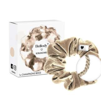 Bellody sametine Champagne Beige Scrunchie, 1tk