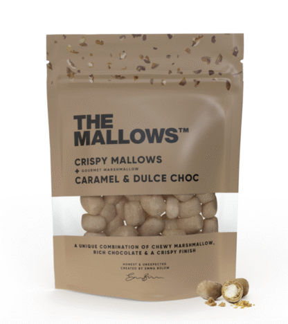 The Mallows - krõmpsuvad vahukommid karamelli ja dulce šokolaadiga, 90g