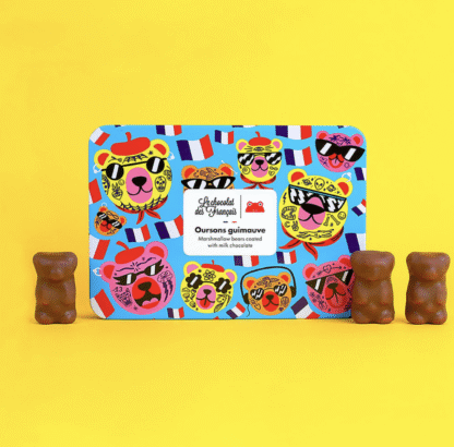 Le Chocolat des Francais – Metallkarp 12 vahukommikaruga, kaetud orgaanilise šokolaadibatooniga (138g) - Image 2