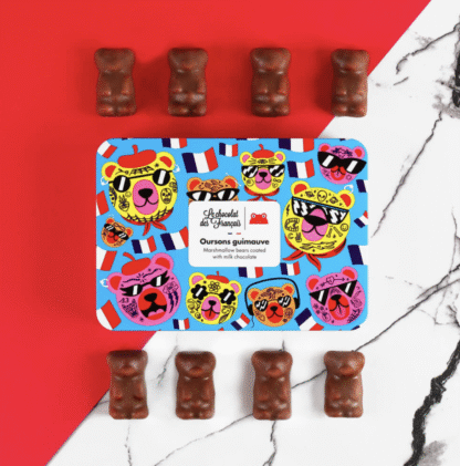 Le Chocolat des Francais – Metallkarp 12 vahukommikaruga, kaetud orgaanilise šokolaadibatooniga (138g) - Image 3