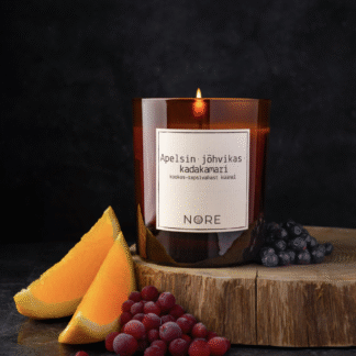 Nore küünal – Apelsin-jõhvikas-kadakamari 220g