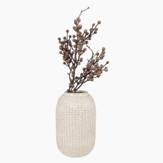 House Nordic mummuline vaas, Beige with Pattern Ø16x25.5 cm