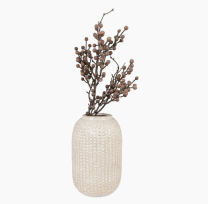 House Nordic mummuline vaas, Beige with Pattern Ø16x25.5 cm