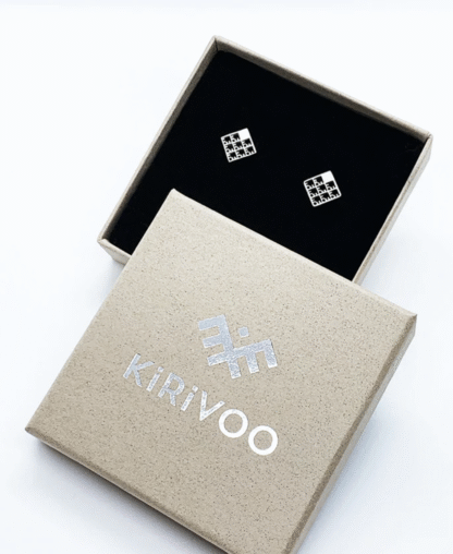 KiRiVOO hõbe kõrvarõngad, 2D NET 3x3 - Image 3