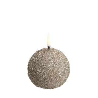 Uyuni Lighting – LED ümmargune glitter pall 7x7cm, Champagne