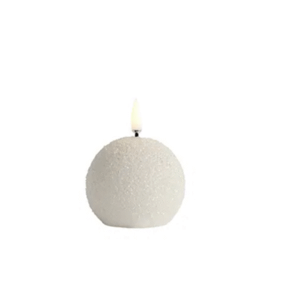 Uyuni Lighting – LED ümmargune glitter pall 7x7cm, Nordic white