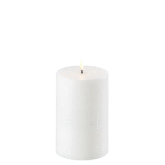 Uyuni Lighting - LED küünal, Melted Smooth Pillar H15 cm, Nordic White
