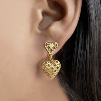 KiRiVOO kullatud kõrvarõngad, 2D+3D HEARTS