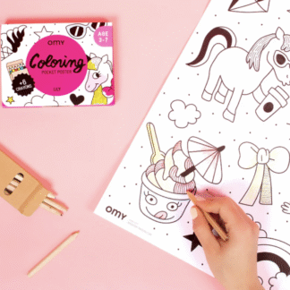 OMY Värvimise reisikomplekt koos pliiatsitega, Unicorn