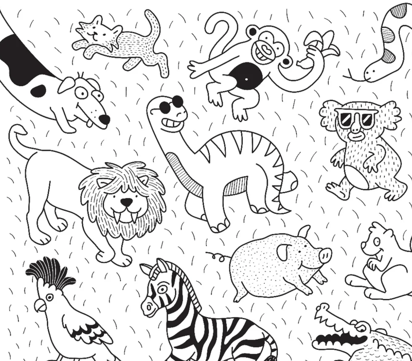 OMY Värvimise reisikomplekt koos pliiatsitega, Animals - Image 2