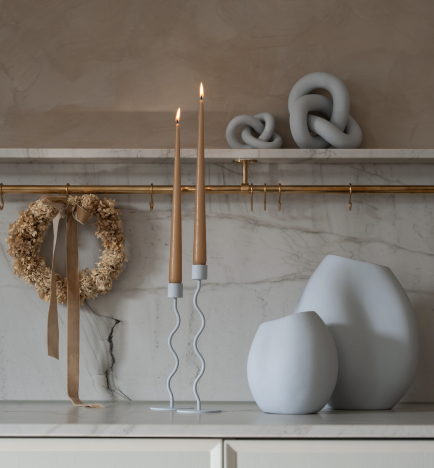 COOEE Küünlajalg kõver 23cm, Pale Blue - Image 2