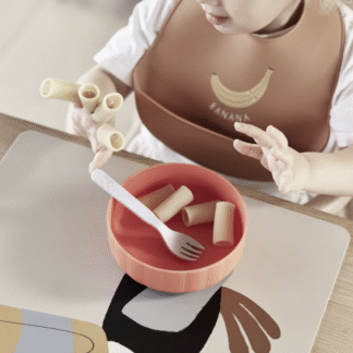 OYOY Mini Pullo taldrik ja kauss, Rose/Apricot