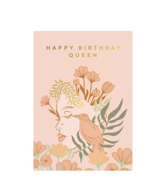 Timi of Sweden - Postkaart, Happy birthday Queen, roosa